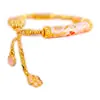Tienda de Oro Mismo Estilo Oro de Arena Vietnamita Nuevo Estilo Chino Rosa Antiguo Melocotón Flor de Durazno Curva Mariposa Pulsera DIY Tejida a Mano Mujeres