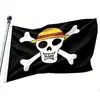 Bandera pirata de calavera y tibias cruzadas de Halloween con cóndor, bisonte, lobo, motivos náuticos poliéster 100D doble cara