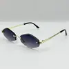 Gafas de sol sin montura de diamante europeas y americanas para mujer, nuevas, hot girl, de alto sentido, moda, personalidad, gafas de sol, transfronterizas