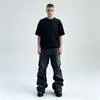 E-commerce Transfronteiriço Jeans Americano Retrô Lavado Desgastado Cleanfit Masculino Streetwear Micro-flare Corte Tesoura Vibe Emagrecedor