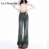 Jeans Vintage Estilo Americano Micro-La para Mujer Verano 2025 Tendencia Combinan con Todo Nuevo Cintura Alta Corte Ajustado Adelgazantes Pantalones de Herradura