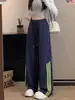 Pantalones deportivos para mujer con tres rayas, nuevo modelo 2026, estilo americano de alta calle, pantalones deportivos casuales de pierna recta holgada con rayas bidireccionales