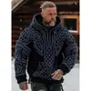 Suéter con Capucha de Punto Europeo y Americano Transfronterizo Otoño e Invierno Estampado Digital 3D Unisex Cuello Redondo Suéter Pulóver