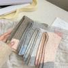 Calcetines Zhuji nuevos de otoño e invierno para mujer, calcetines de media caña de hilo patchwork estilo coreano para niña, calcetines holgados para mujer