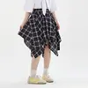 Falda a cuadros para chicas de secundaria Verano Nuevo Irregular Ropa de verano Falda Pantalón para niños mayores Talla Grande Falda Elegante