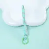 Colgante de cuerda tejida anudada a mano con empalmes de color dopamina, material para llavero de cadena de teléfono DIY, hebilla de resorte colorida