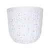 Maceta de Madera Imitación Minimalista Nórdica con Florero, Maceta Gruesa Gris-Blanco Gris Oscuro de Gran Diámetro de Pie para Sala de Estar