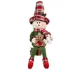 Adornos de Muñeca Retráctil Navideña Transfronterizos Regalos de Navidad Decoraciones de Muñeco de Pie a Cuadros Retro Hombre Viejo Muñeco de Nieve