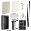 Accesorios para Horno de Fusión de Oro, Placa Soldadora Aislante Térmico para Procesamiento de Joyería, Crisol de Grafito, Recipiente para Fusión de Oro, Juego de Varillas de Grafito, Herramientas de Orfebrería