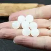 Contas Dispersas de Jade Contas Redondas Meio Furo Jade Natural Xinjiang Jade Seda Dourada Contas Dispersas Meio Furo Contas de Jade Branco Brincos