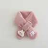 Bufanda para Bebé Otoño e Invierno Bufanda de Felpa para Bebé Juego de Dos Piezas para Niños y Niñas, Calentador de Cuello Cálido, Guantes Lindos