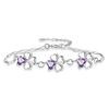 Moda Moda Pulsera Chapada en Plata Coreana Aishang Hoja de Felicidad Hierba Amatista Pulsera para Mujer Pulsera Sencilla Personalizada
