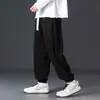 Calças casuais de veludo cotelê para outono para homens, novas calças jogger de retalhos de chenille com corte solto, calças de moletom esportivas de marca da moda
