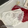 Nova roupa íntima de renda sexy estilo francês feminina Pure Desire Hollow Mesh Mulberry Silk Crotch Mid-Waist Briefs feminino