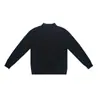 Suéter Tricotado Confortável Simples Cleanfit Estilo Old Money Gola Alta Meia Quente Camada Base para Outono e Inverno Unissex