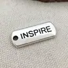 Colgante Inspirador de Letra Inglesa Rectangular Color Plata de Xizang, Exquisito Colgante de Aleación para Joyería DIY, Accesorios, Materiales, Venta al por Mayor