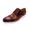 Sapatos Casuais de Couro com Três Juntas Sapatos Masculinos de Couro Genuíno Couro de Vaca Feitos à Mão Marrom Preto Sapatos Masculinos Modernos Planos Transfronteiriços