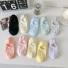 23 anos primavera e verão novas meias femininas creme smiley face hot stamping barco meias antiderrapantes invisíveis barco meias meias cor coreana