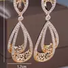 Brincos Elegantes Exagerados Multicamadas de Gota d'Água Grande Redondos com Padrão de Diamante Branco para Mulheres, Versátil e Versátil, Moda Europeia e Americana do Aliexpress