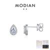 Pendientes Modian D Color Moissanita Plata de Ley S925 Estilo Old Money Business Ins Forma de Gota de Agua para Mujer