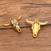 4 Tipos de Acero Inoxidable Dorado con Galvanoplastia al Vacío Encanto de Goteo de Aceite Colgante de Cabeza de Toro Animal Accesorios para Pulseras Collares Joyería