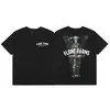 Camiseta de Verano Clásica de Manga Corta para Hombre Vlone Fog Mosaico Estampado Reflectante Marca de Moda V Grande Ajuste Holgado
