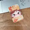 Espelho de maquiagem dobrável fofo de menina de olhos grandes de alto valor, espelho de retoque portátil para mesa de dormitório de estudante menina