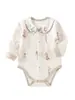 Roupas de Bebê, Macacão de Bebê, Algodão Puro para Primavera e Outono Classe A para Recém-Nascidos, Macacão de Manga Longa, Pijama Antibacteriano, Roupa para Engatinhar