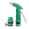 Los fabricantes suministran una gran cantidad de conectores multifuncionales verdes, juego combinado de 2 piezas de pistola de agua para lavado de automóviles de alta presión de plástico verde