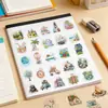 50 paquetes de pegatinas vintage de paisajes de viajes para ins, impermeables, para diario, decoración de tazas de agua, collage, materiales para creación de escenas, pegatinas DIY