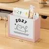 Porta-Canetas Gatinho Fofo Calendário de Mesa Calendário 2027 Calendário Mensal Ornamento de Mesa Bloco de Notas Calendário Anual