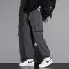 Cubiertas de Pareja para Primavera y Otoño Impermeables para Exteriores Estilo Japonés Simple Versátiles Holgadas Pantalones con Múltiples Bolsillos para Hombre y Mujer