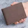 Nova Carteira Curta Masculina de Moda Transfronteiriça, Carteira Retro Fosca, Porta-Notas com Múltiplos Porta-Cartões, Fornecimento Direto de Fabricantes de Comércio Exterior