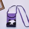 Bolso para teléfono móvil de estilo coreano con diseño de panda pequeño, bandolera de punto, bolso de mano con solapa, bolso informal para salir