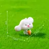 Paisagem em Miniatura Passeio de Primavera Fofo Cesta de Flores Coelho Estatueta Decoração DIY Ornamento de Jardinagem Acessório para Pendurar Pequeno Ornamento