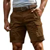 Shorts de trabajo de color liso multibolsillos europeos y americanos de venta caliente 2026 de Shein TK, con un diseño moderno y un corte casual y holgado.