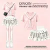 Conjunto de Vestido de Pastel con Estampado de Estrellas y Rayas Dulce Lindo Japonés para Niñas, Verano Nuevo, Cuello Redondo, Manga Corta, Dopamina, Patchwork