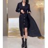 88027 Daaimaiyiyuan Conjunto de Duas Peças Moda Outono 2025: Vestido com Gola de Terno + Saia com Ajuste na Cintura
