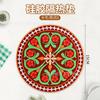 Posavasos de silicona con diseño de flores retro y explosiones transfronterizas, estilo étnico, aislante térmico, para mesa de comedor de estilo europeo, antideslizante, para regalo
