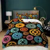 Venta caliente transfronteriza Serie de personalidad mecánica Impresión digital Juego de cama de tres piezas Amazon Comercio Exterior venta al por mayor de textiles para el hogar