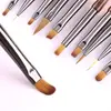 Conjunto de 15 pincéis de nail art estilo japonês na cor chá para pintura, traço fino, esfumado e efeitos degradê; adequado para salões de unhas