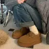 Zapatos de Algodón para Mujer Invierno Más Terciopelo Zapatos Birkenstock 2026 Nuevos Zapatos de Piel sin Cordones Botas de Nieve de Suela Gruesa Mocasines