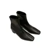 2026 Botines Ajustados Versátiles Botines de Tobillo de Moda Botines Cortos Negros Modelo Nuevo Cremallera Trasera Cuadrados Elásticos para Mujer Uso Diario Tacón Bajo
