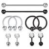 Amazon EBAY comércio exterior 8 peças terno piercing jóias nariz anel nariz unha sobrancelha unha lábio unha industrial brincos