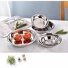 Plato Redondo Engrosado de Acero Inoxidable 304 de Grado Alimenticio para Cantinas, Restaurantes y Uso Doméstico, Disponible en Varios Tamaños, Apilable