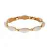 Pulsera de Piedra Ojo de Gato Ovalada Degradado Blanco de Alta Venta en Transmisión en Vivo Transfronteriza, Chapada en Cobre con Oro Real, Pulsera de Alta Gama con Forma de Marqués para Mujer