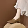Zapatos de mujer sin cordones con corte bajo, opción de doble uso, nuevo modelo otoño 2026, punta redonda, suela blanda, tacón grueso, mocasines planos cómodos para mujer