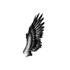 Pegatina de tatuaje realista de ala única en blanco y negro, alas de ángel oscuras personalizadas, pegatina de tatuaje impermeable y duradera para el brazo