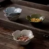 Serie Colección de Flores Tazón Pequeño para Dip Hecho a Mano Estilo Retro Japonés Cerámica para Salsa y Vinagre de Sabor para Hot Pot Hogar Cerámica