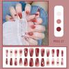 Venta caliente transfronteriza usar belleza de uñas pieza de uña Francés Perla usar uña usar parche de uña falsa fábrica cabello lacio